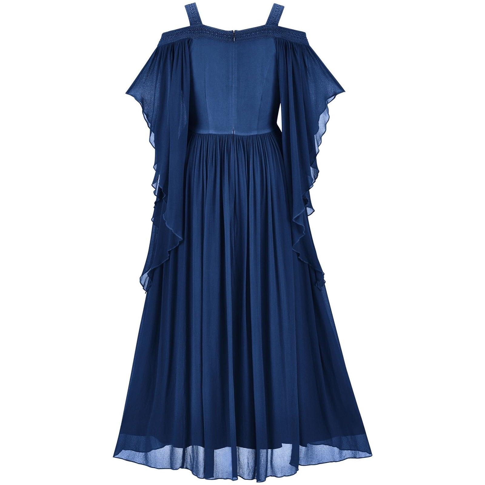 Generisch Robe gothique pour femme - Imprimé floral - Robe d'automne élégante médiévale avec manches longues - Tenue en velours doux pour les occasions festives - Style victorien avec motif floral
