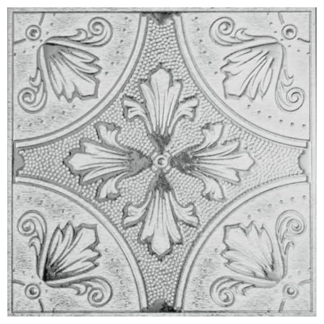 Main Street – 24-Pack of 8 x8 Peel and Stick Backsplash Wallpaper Tiles – White Painted Fleur Design – Removable Self Adhesive Wall Tile for Kitchen,