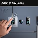 MINIX 100W USB C Charger, 3 Port GaN Charger with Smart Display and Touch Control, Powerful 100W Fast Charging for MacBook pro, iPhone 17/16 Series, Laptop, and More