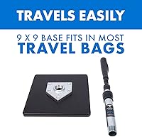 Vista 8 de Tanner Tee The Original Batting Tee – Tee de bateo profesional ajustable para béisbol y softbol, eje de acero, base compuesta, parte superior