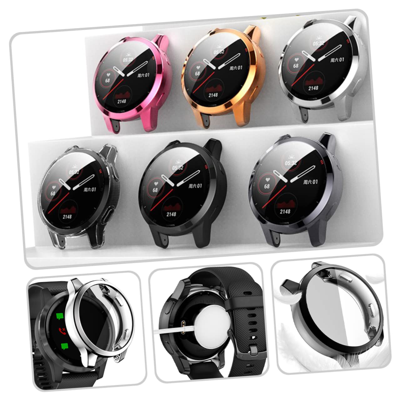 Housoutil 3sets Smartwatch Screen Shell Tpu Watch Screen Cover Per Venu 2s 4s Leggero E Robusto 6 Pezzi*3