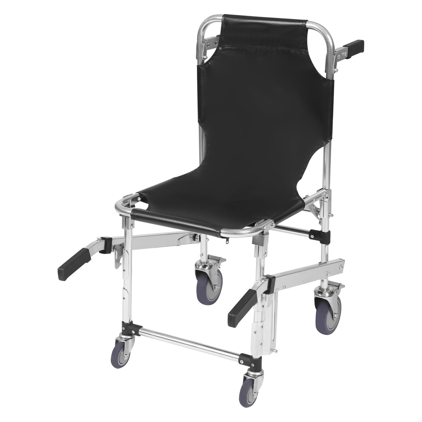 Chaise d'urgence pliable, monte-escalier, fauteuil roulant avec roues universelles, capacité de charge de 160 kg, pour sauvetage en cas d'urgence, noir