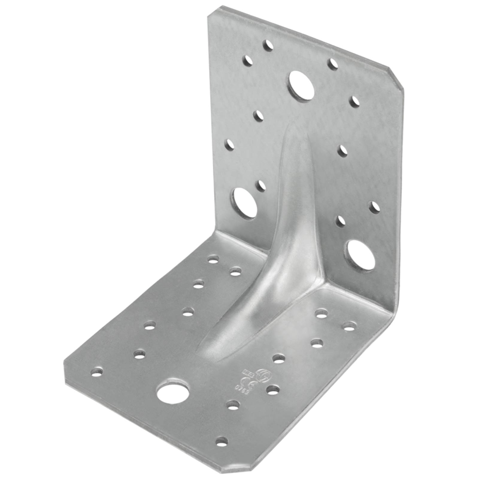 100 Stück Schwerlast Winkelverbinder 105 x 105 x 90 x 3 Winkel Bauwinkel mit Steg Sicke Rippe CE + ETA Zulassung