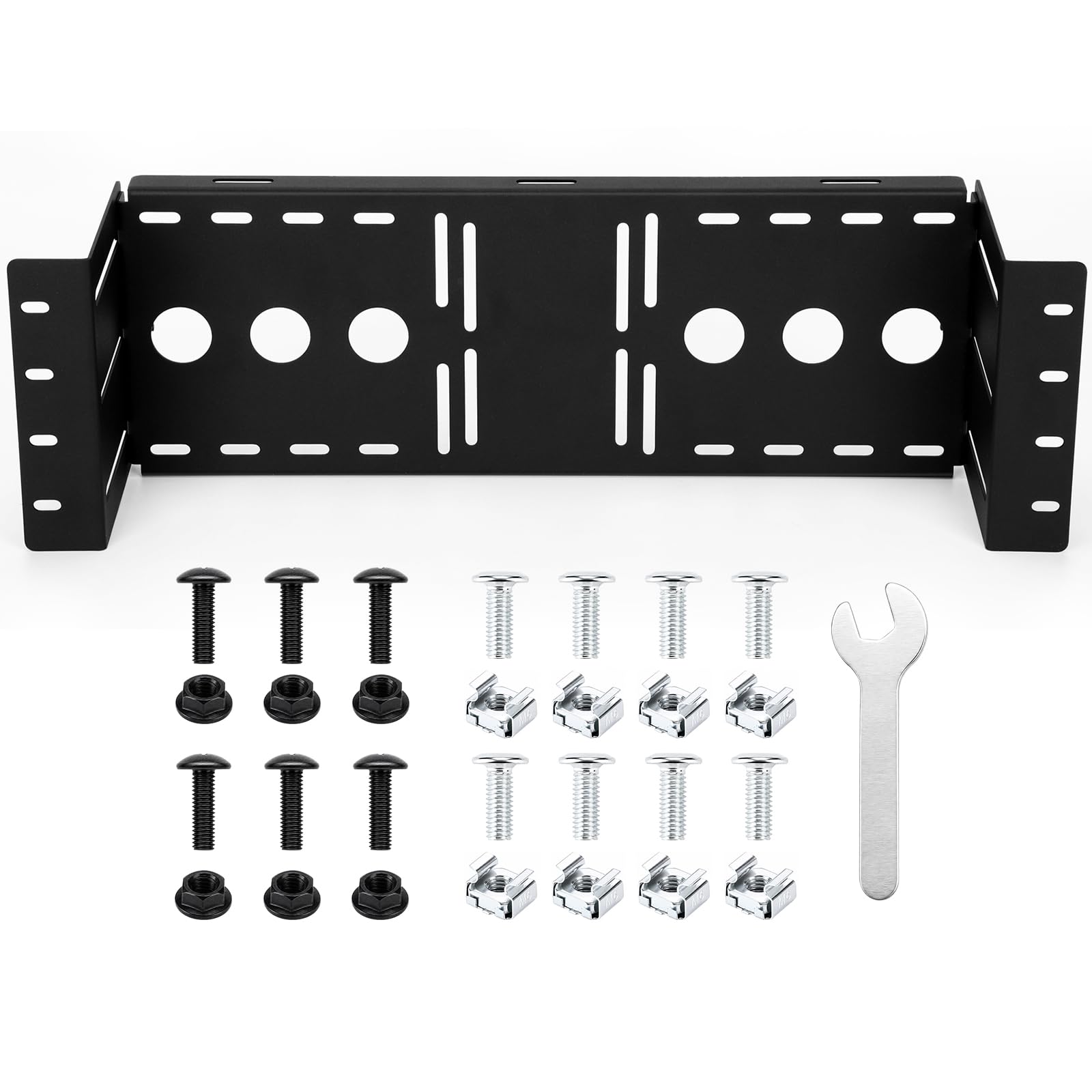 Hicarer 4U Support de montage en rack pour écran LCD 18,5 x 7,87 x 2,36 pouces en acier au carbone pour rack de serveur, laboratoire à domicile, centre de données