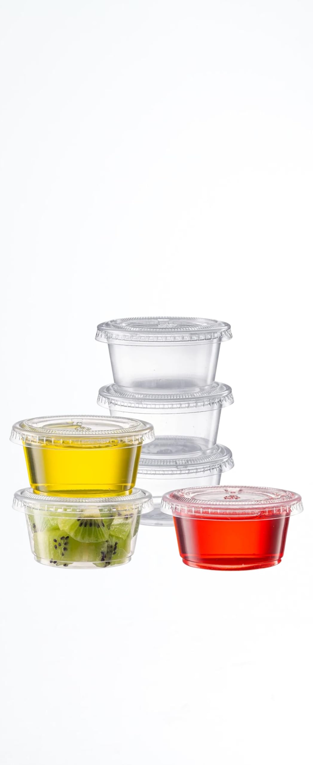2 oz. Pack of 200 Leakproof Jello Shot Cup with lid Mini Containers for Salad Dressing Sauce Condiment Snack Souffle and Salsa, Disposable