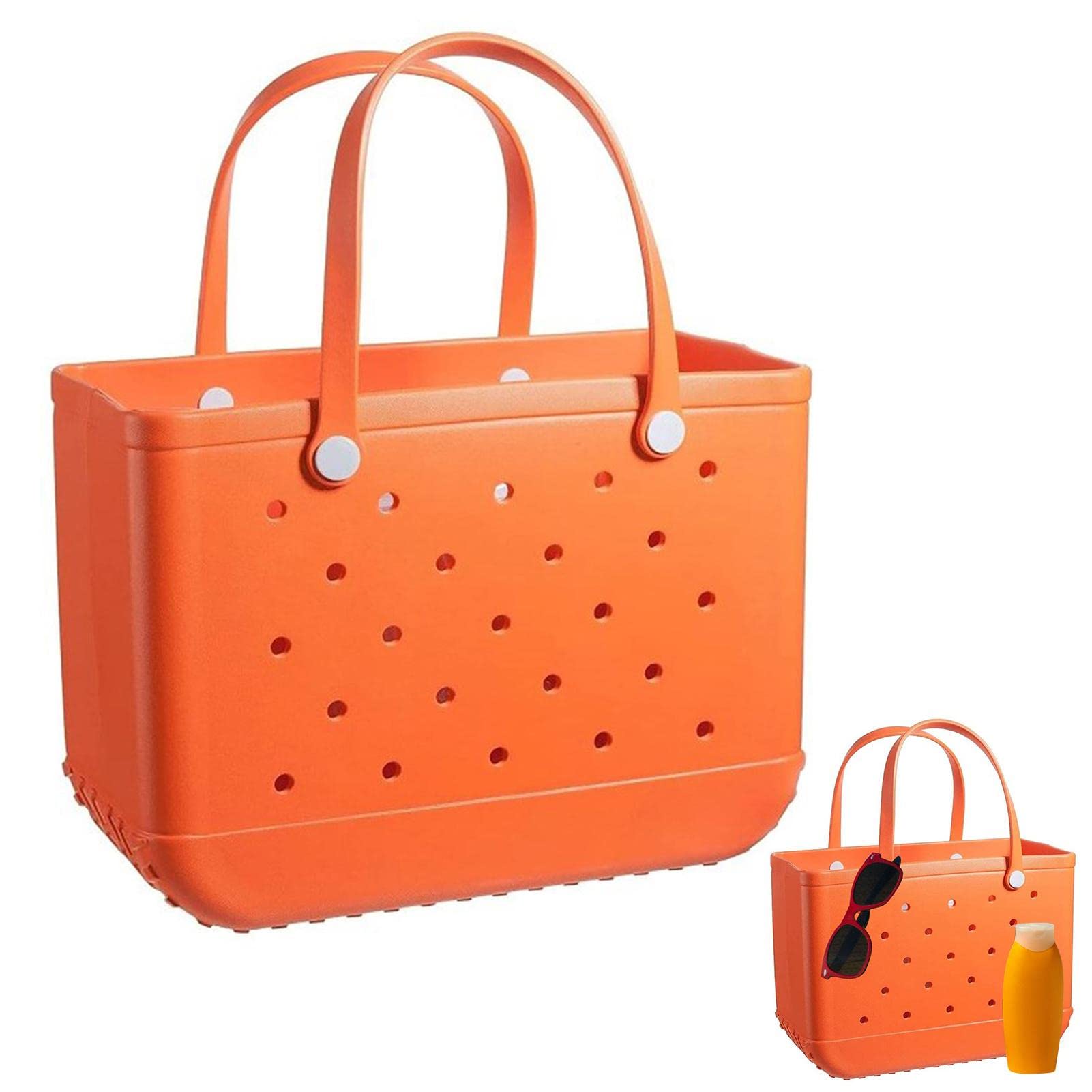 Damen Tragetasche, leicht, Strandtasche, Gummi-Tragetasche, EVA-Strandtasche, groß, waschbar, Gummi-Reisehandtaschen für Fitnessstudio, Strand, Pool