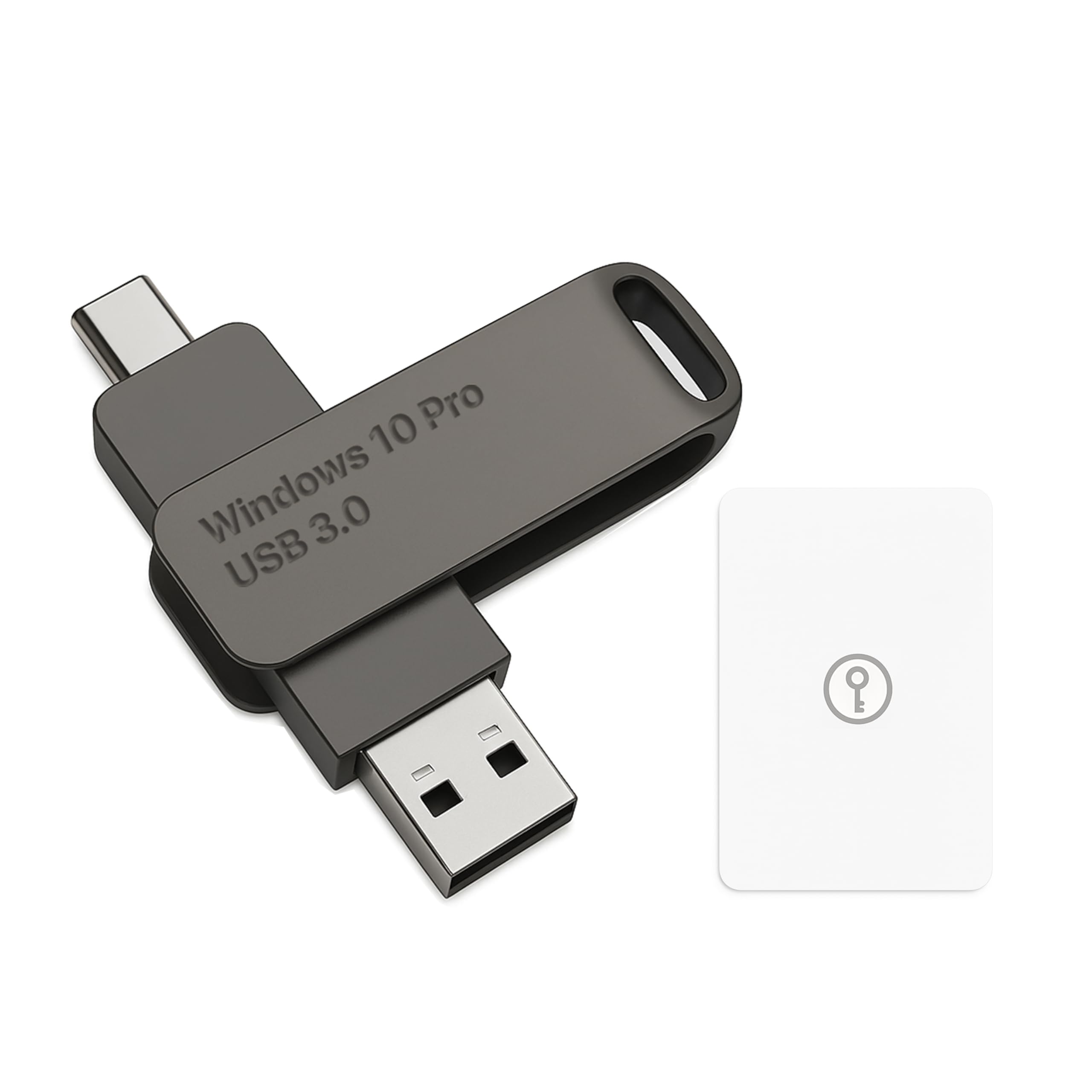 Bootable USB Type C + A Installer for Windows 10 Pro, Activation Key Included. Recover, Restore, Repair Boot Disc. Fix Desktop & Laptop.
