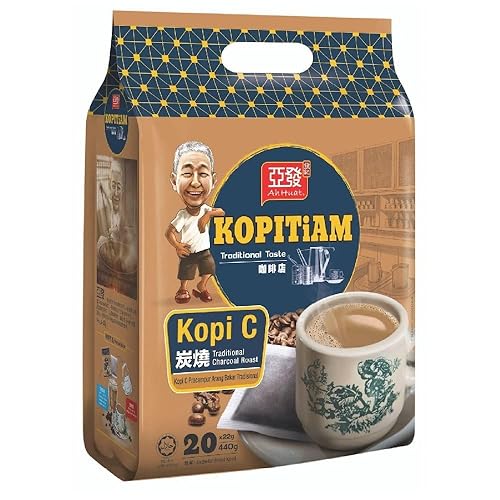 Ah Huat Kopitiam - Kopitiam tradicional de carbón asado (0.78 oz) x 20 sobres