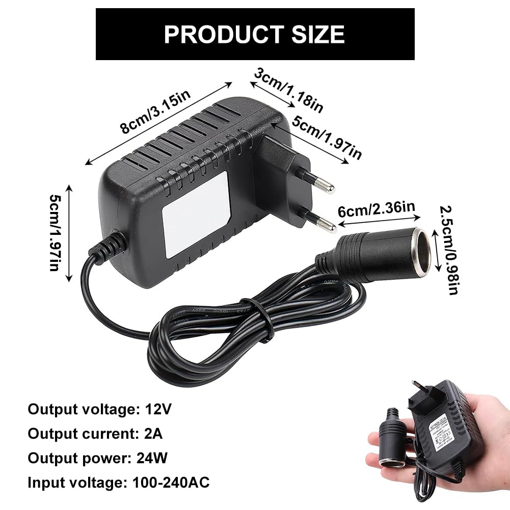 Adapter samochodowy, zasilacz sieciowy, gniazdo zapalniczki samochodowej, 12 V/2 A