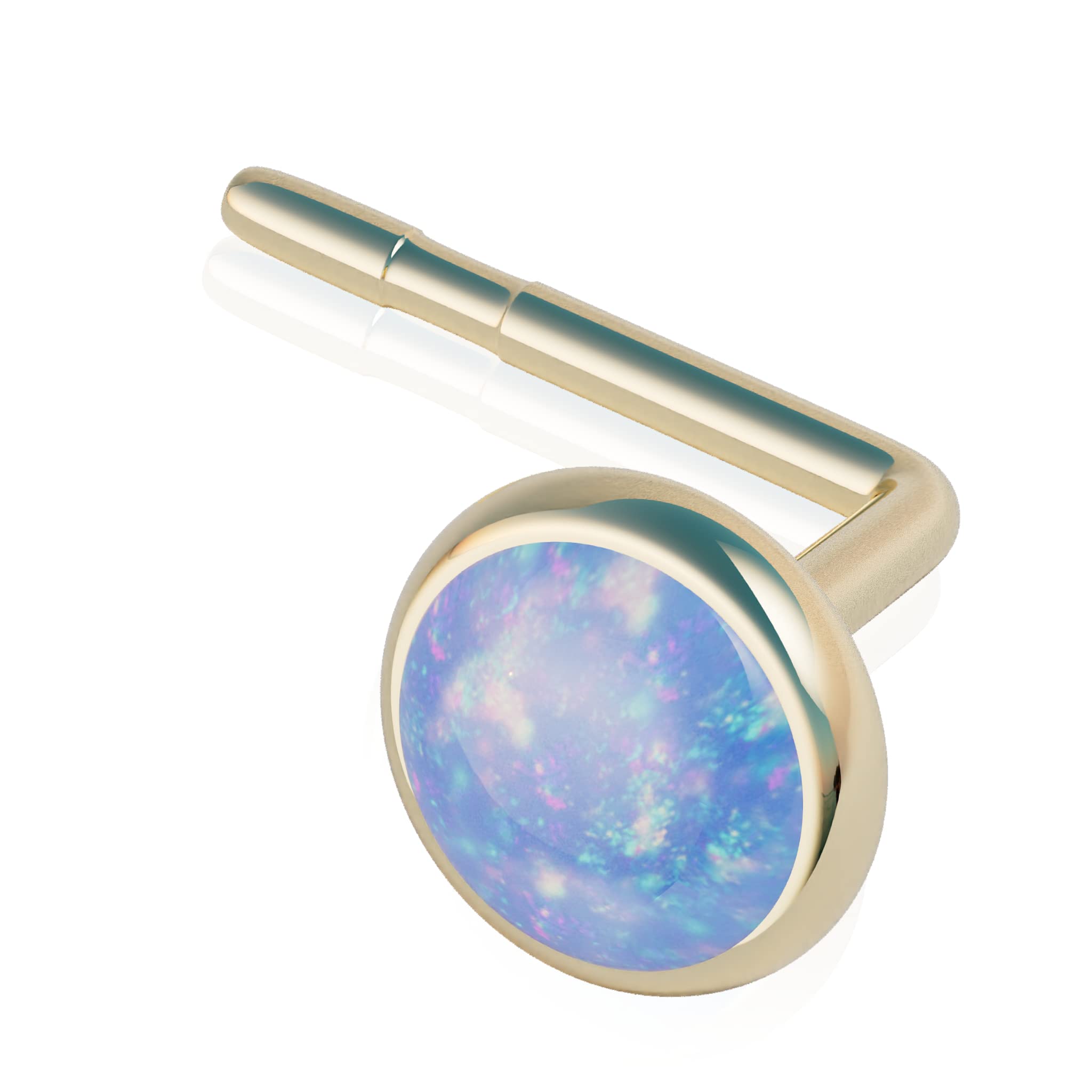 Gold Nose Stud with a 3mm Opal