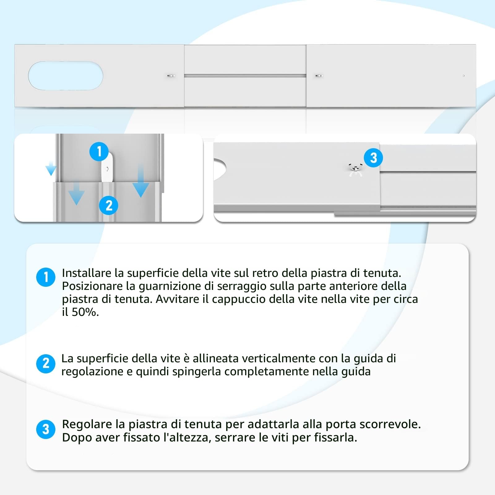 RUIZHI Kit Finestra per condizionatore d'Aria Portatile,copertura della finestra a tapparella Accessori Condizionatore,per finestre scorrevoli Orizzontali e Verticali