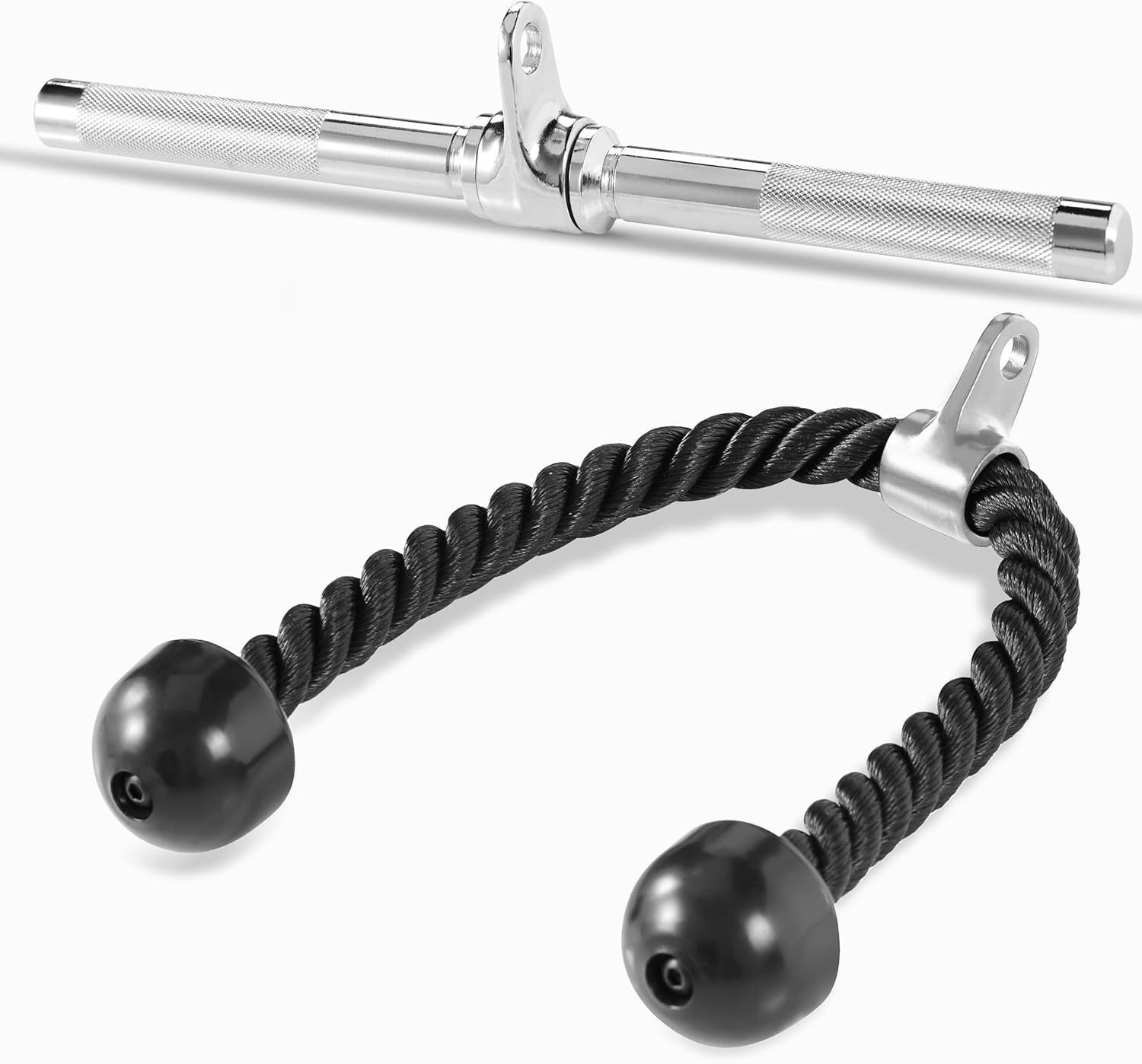 Yes4All Yes4All Combo Rotating Straight Bar and Tricep Rope Cable Attachment/Tricep Pull Down Rope â‚¬â€œ Cable Bar for Strength Training-image-39