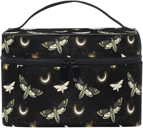 Bolsa de maquillaje, bolsa organizadora de maquillaje de viaje con calavera y flores, neceser para niñas, mujeres y mujeres, Calaveras 195