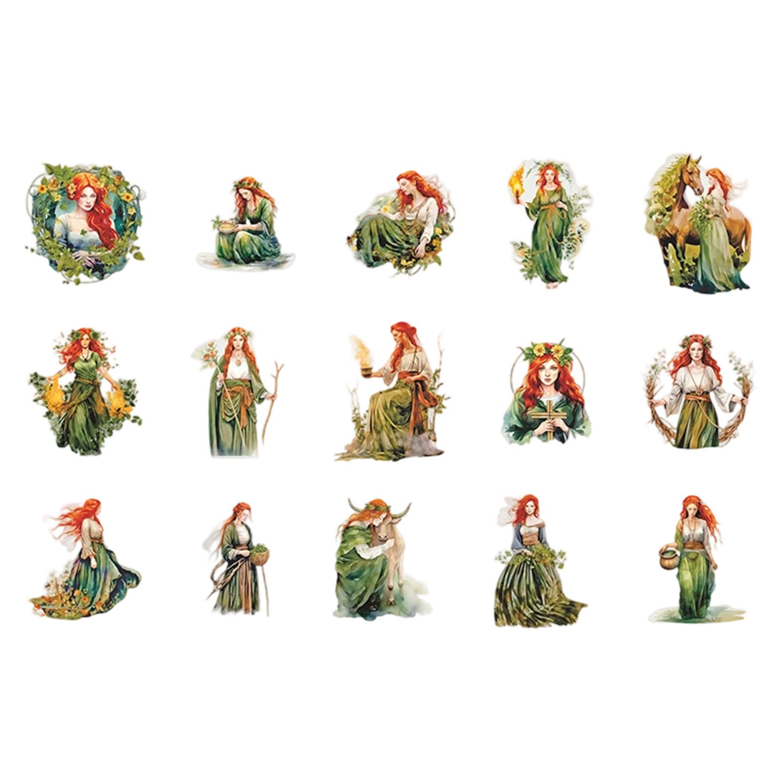 Msioytog Artistic European Inspired PET Transfers Waterproof Decorative Tokens for Scrapbooks Elegant Planner Decoration Transfers