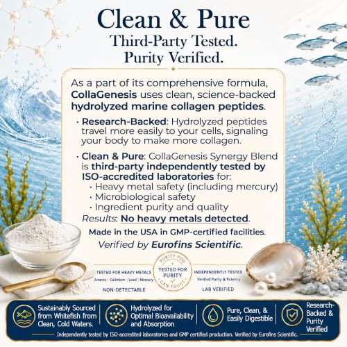 CollaGenesis™ – Advanced Collagen Support Comprehensive System – Hydrolyzed Marine Collagen Peptides, 25g Protein, MSM + Hyaluronic Acid + Silica, Complete Amino Acid Profile, 18 Vitamins & Minerals — view 4
