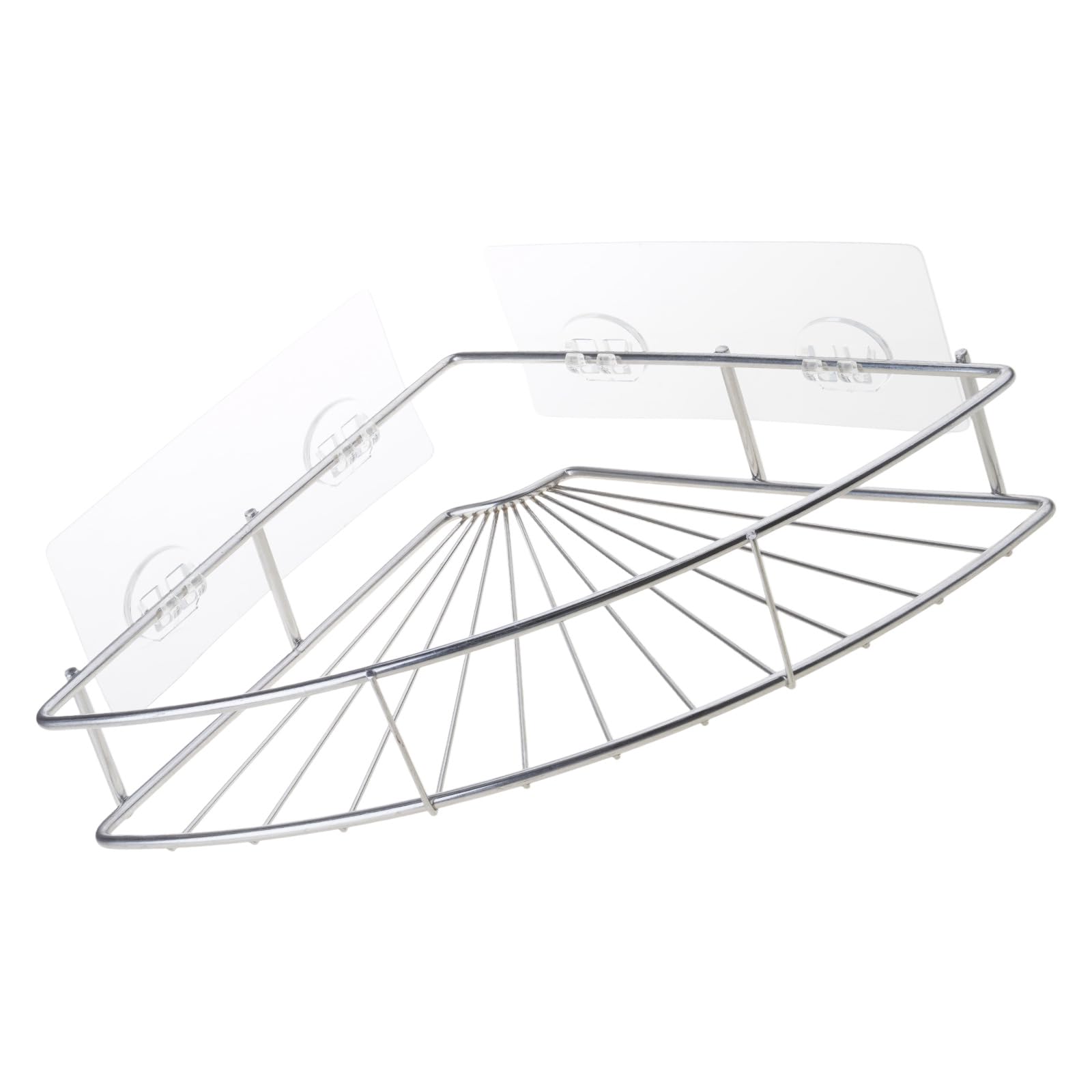 Hsioluted Stainless Steel Shower Shelf Easy Installation Rustproof Bathroom Storage Organiser Shampoo Rack with Suction Cups Bathroom Storage Organiser Stainless Steel