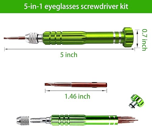 Miniatura 3 de 5-in-1 Eyeglass Repair Kit, 3in1 Multifunctional Small Screwdriver Set, Phone Repair Kit, Premium Screwdriver Tools Kit for Repairing Sunglasses,