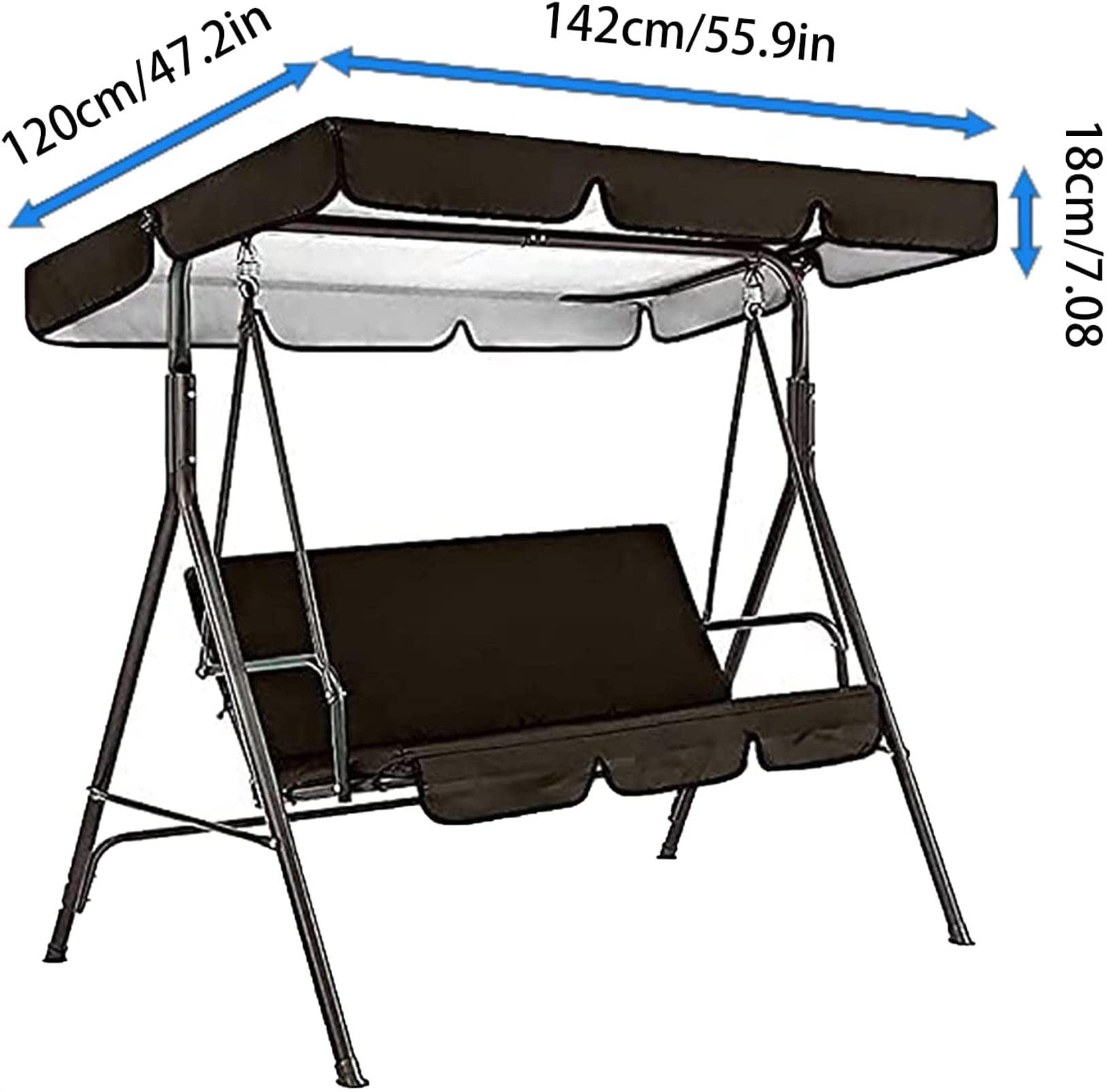 Tetto del Dondolo da Giardino Ricambio, Set di Copertura Superiore Impermeabile per Altalena da Patio, Copertura di Ricambio per Gazebo da Esterno, pergolati, sedie, Tenda da Sole, altalene da portic