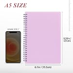 Songaa [4 Pack] Spiral Notebook, A5 Size College Ruled Notebooks, PP Hardcover Spiral Notebook Ruled Lined Journal Notebook Bulk, 80 Sheets / 160 Pages Spiral Bound Notebook (5.7"x 8.3")