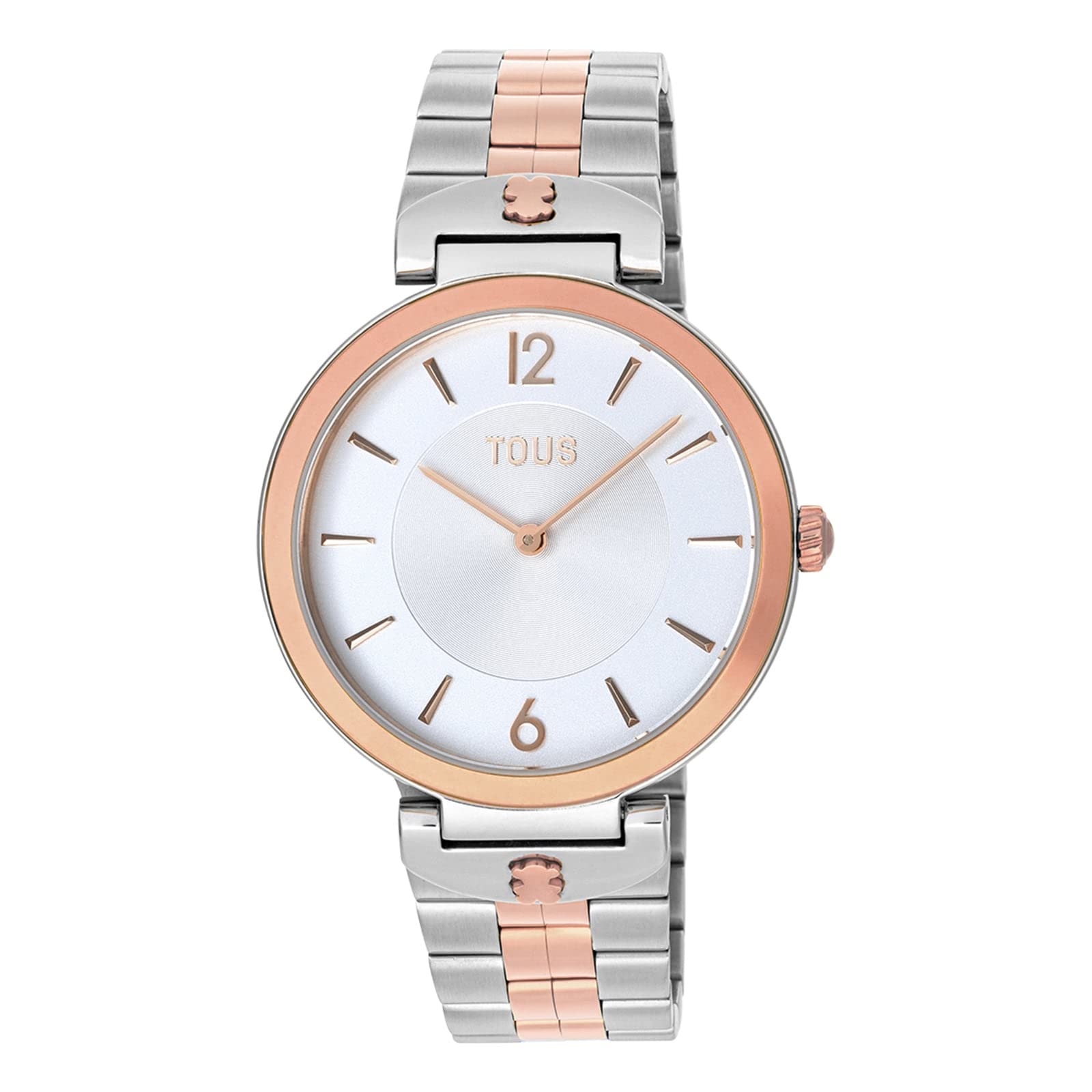 Tous Reloj analógico con Correa de Acero y Acero IPRG Rosado S-Band, Plata, Clásico