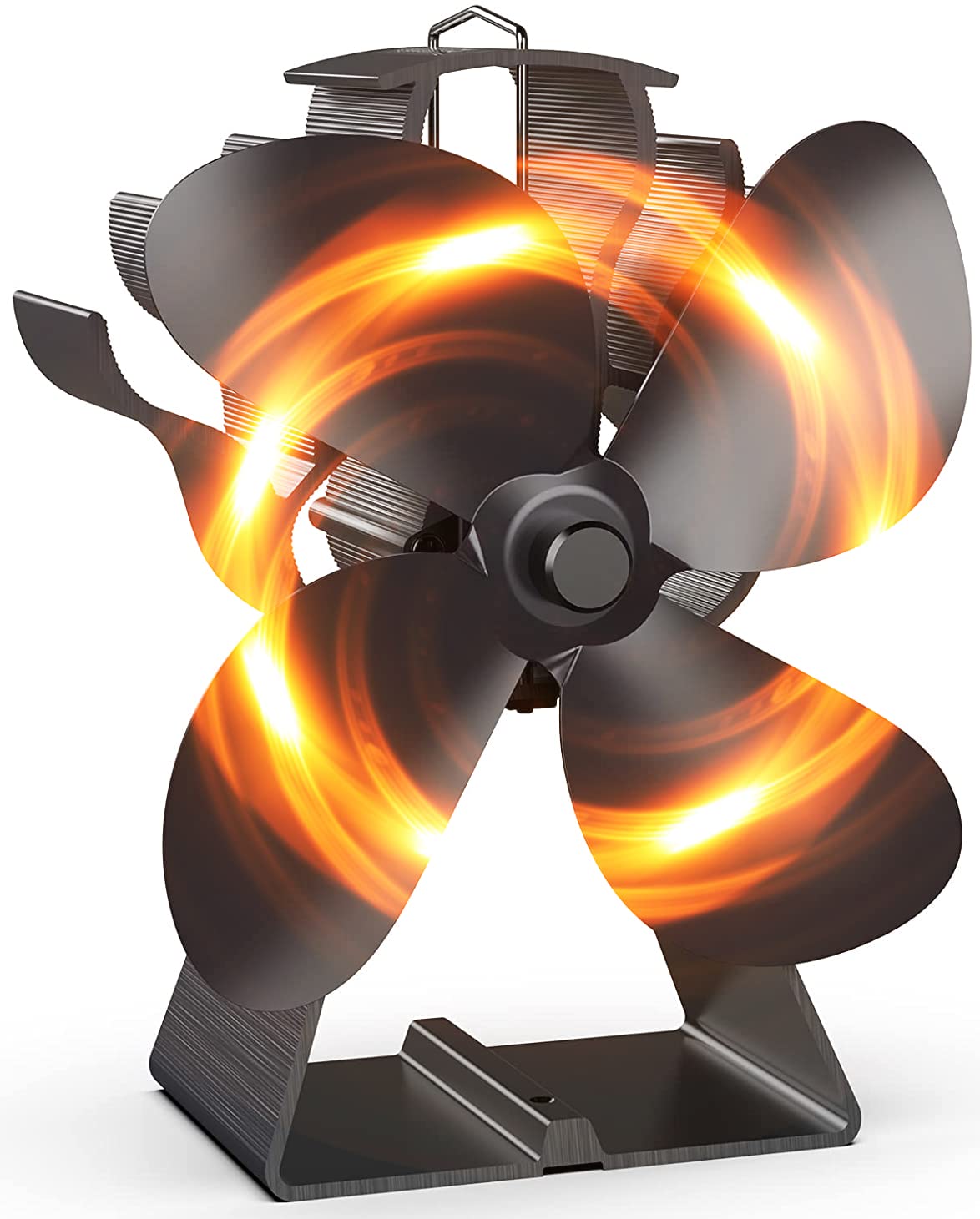 Buy Heat Powered Wood Stove Fan Upgrade 4 Blades Fireplace Fan, Non