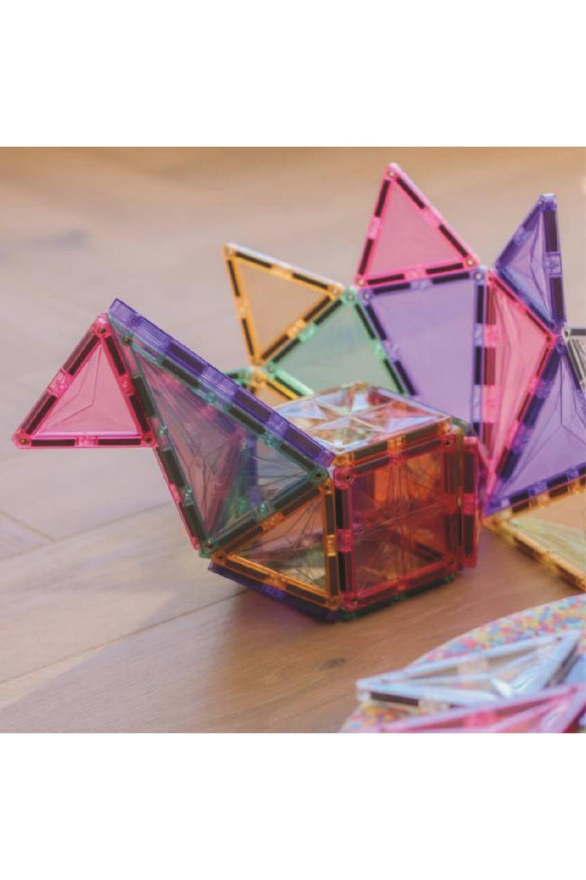 Kompakt-Bausatz in Pastellfarben 36 Teile, langlebiges Magnetspielzeug, Robustes Lernspielzeug, erweiterbare Sets, für Kinder ab 3 Jahren