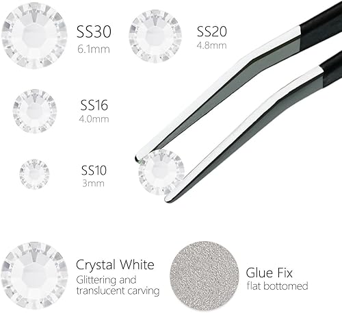 Miniatura 10 de 1440 unidades de diamantes de imitación SS16 de 0.157 in con parte trasera plana rosa claro a granel, gemas redondas de cristal K9, piedras