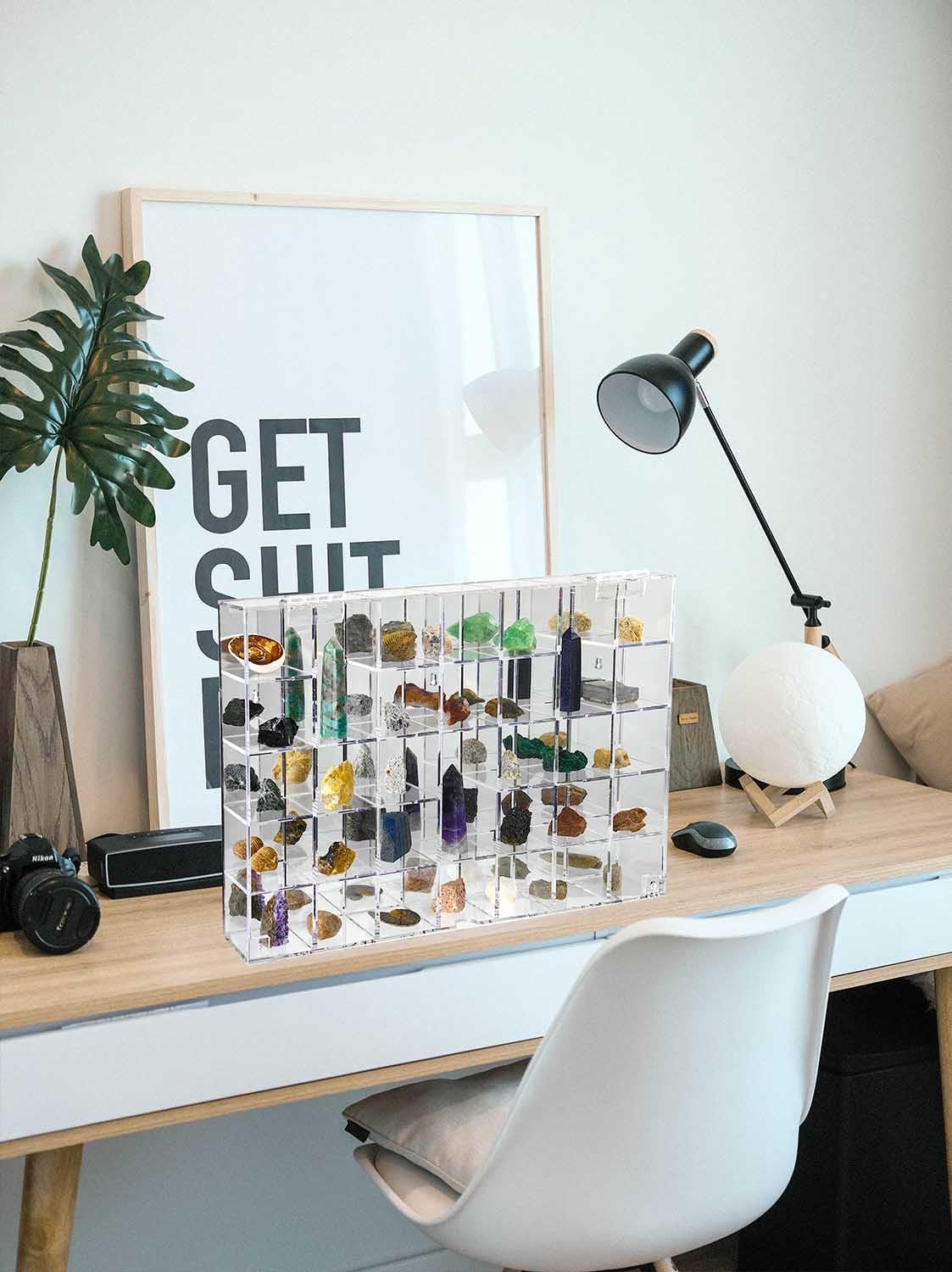 Large Clear Acrylic 35-Room Wall Mounted Display Case