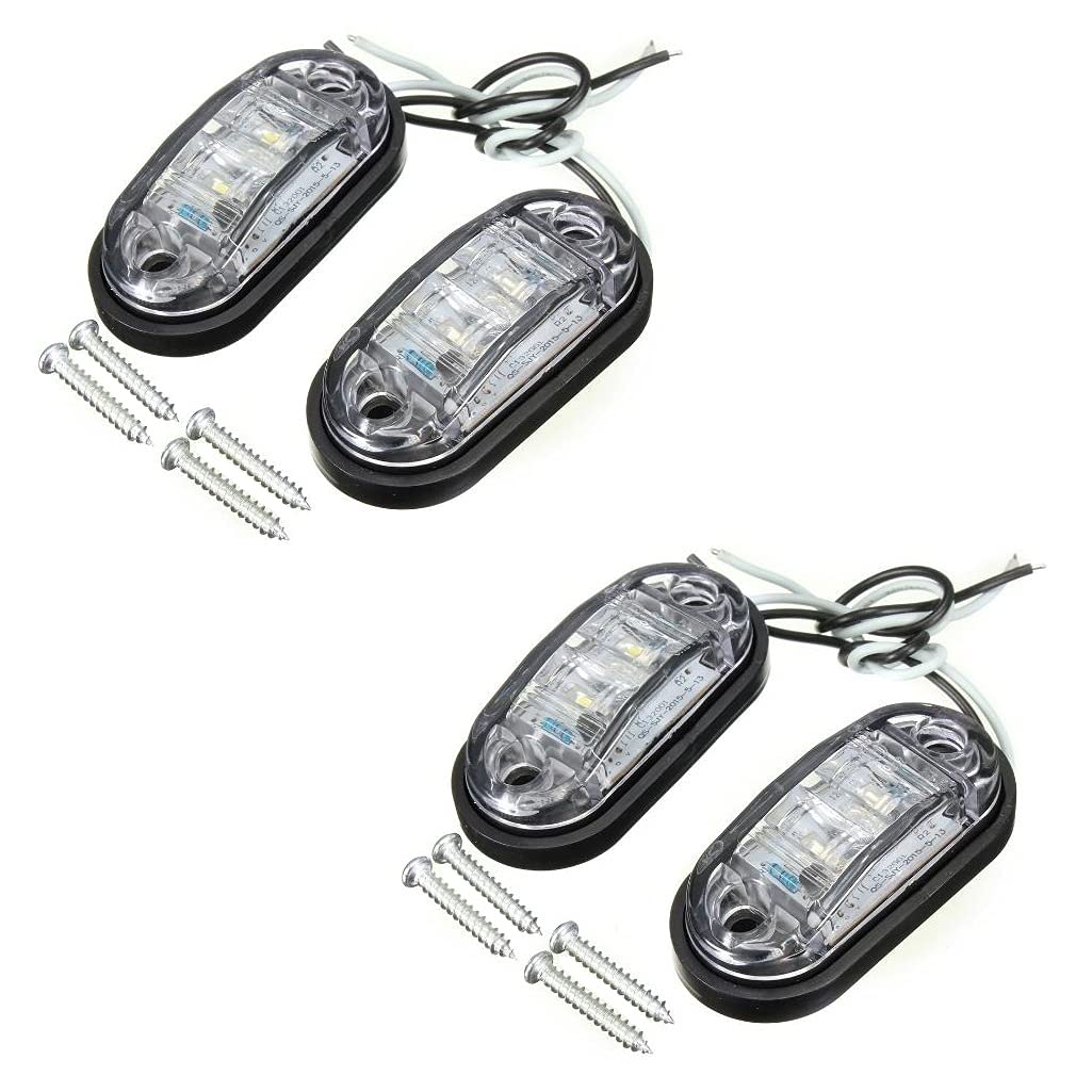 Sponsored Ad – 4 Pcs Oval LED Lamps Side Marker Lights, Front Rear Lights Universal Indicator of Position, for Truck Trailer Van Caravan Lorry Car Bus Boats, White