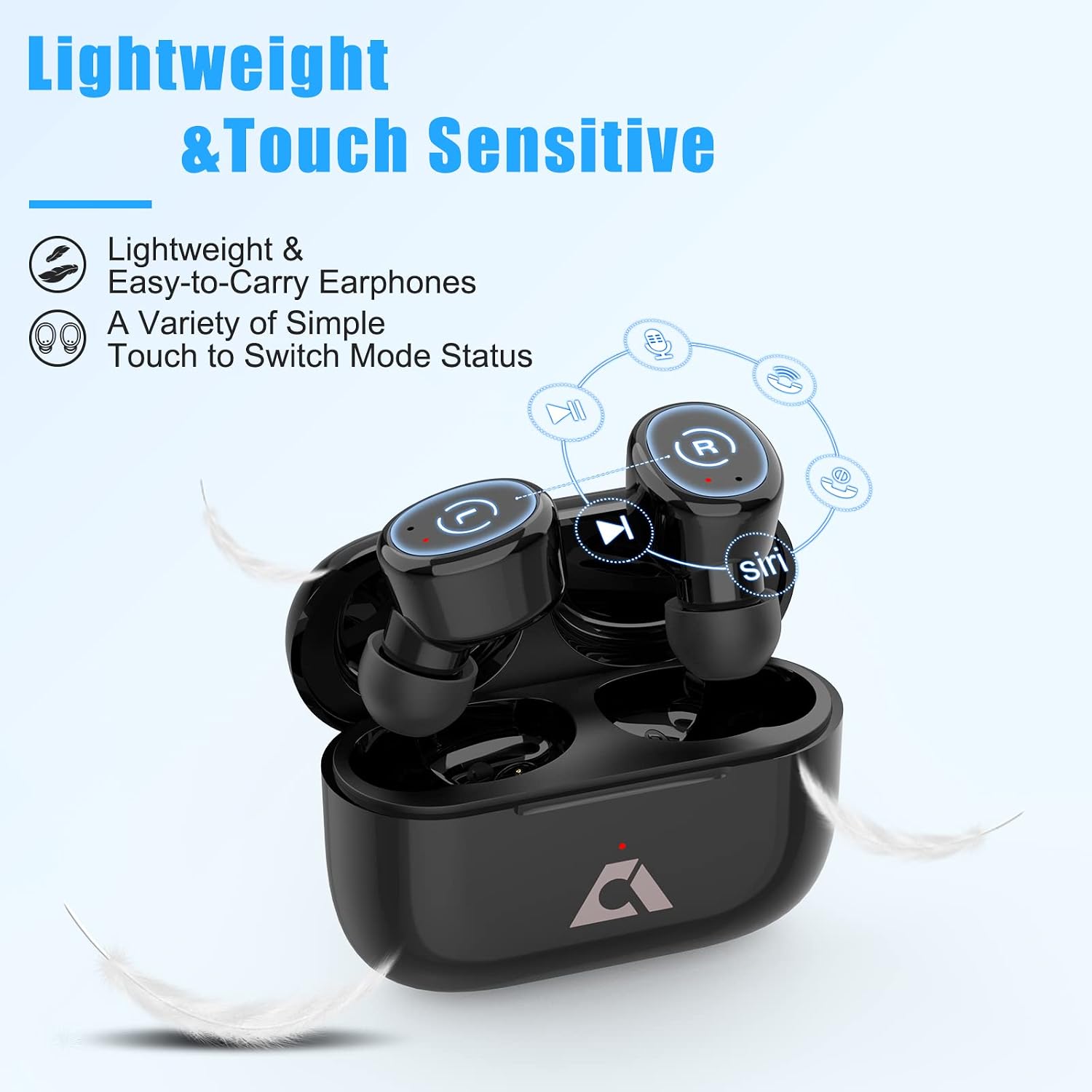 1Mii Ankbit Wireless Earbuds, Bluetooth 5.0 TWS Wireless Headphones, Easy-Pairing, 30H Playtime with Fast Charging, Smart Touch Control True Wireless Earbuds for Android & iOS, IPX8 Waterproof,E302