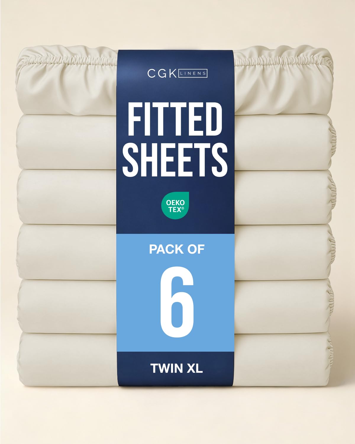 Twin XL Fitted Sheet - College Dorm Room Essentials - Off White