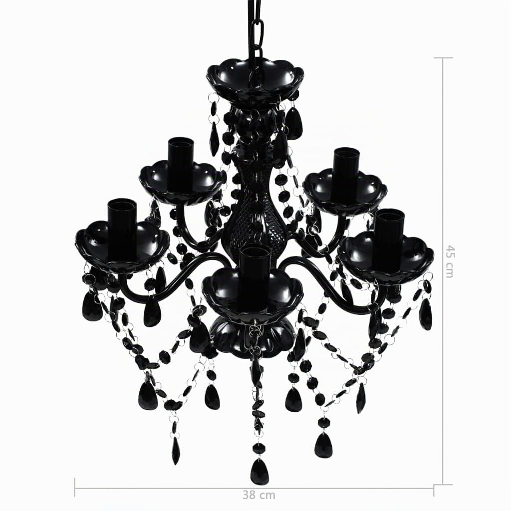 vidaXL - Lampadario a 5 luci, in plastica, Colore: Nero