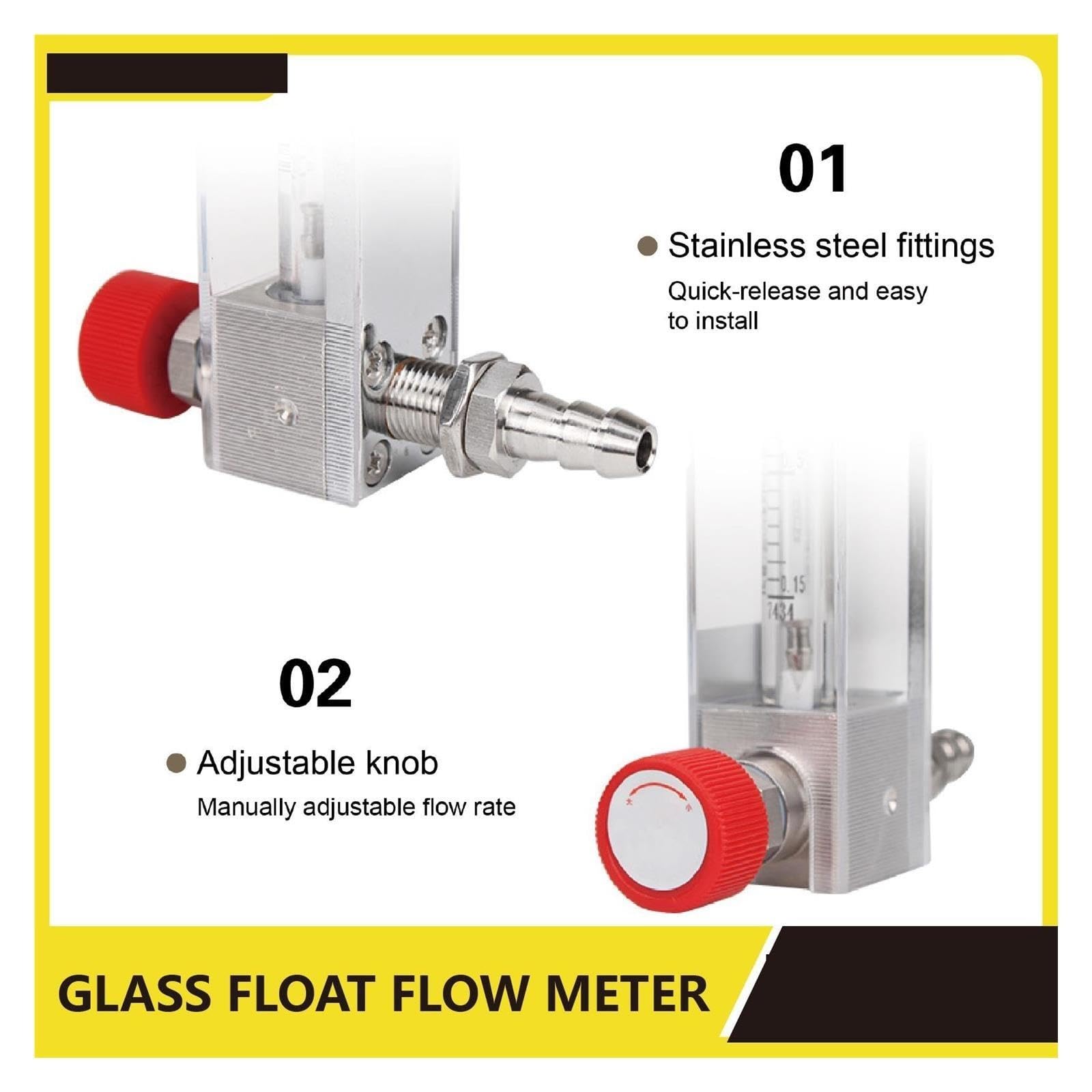 Medidor de flujo de aire con rotámetro de vidrio LZB-3WB(10-100ML-min)