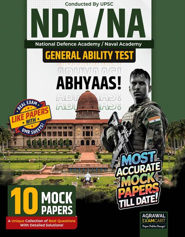 Image of Examcart UPSC NDA /NA Entrance Exam Practice Book Combo 2026 | Mathematics + General Ability Test (GAT) | 20 Abhyaas Mock Test Papers | National ... Exam (English) (Set of 2 Books) (NDA Conquer)