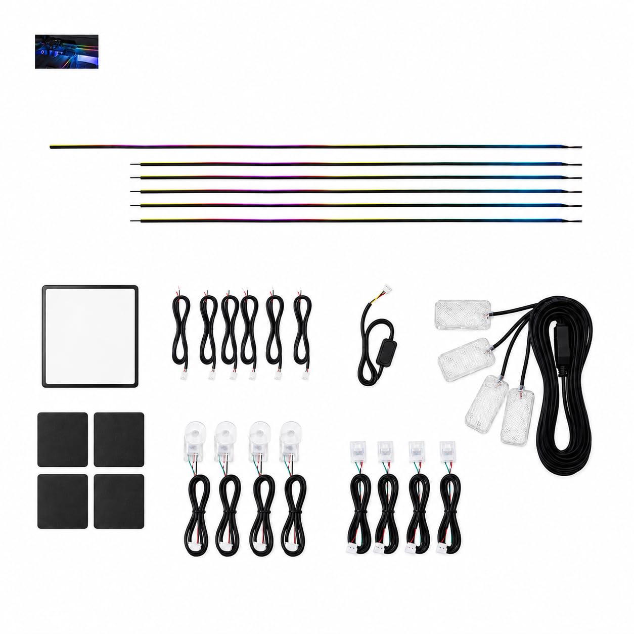 Iluminación ambiental 10 en 1 LED para interior del coche, universal