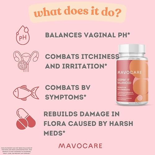 Miniatura 2 de MavoCare, Inc. Keepin' It - Probióticos equilibrados con prebióticos para mujeres, a base de caléndula, alivio natural de VB y picazón,