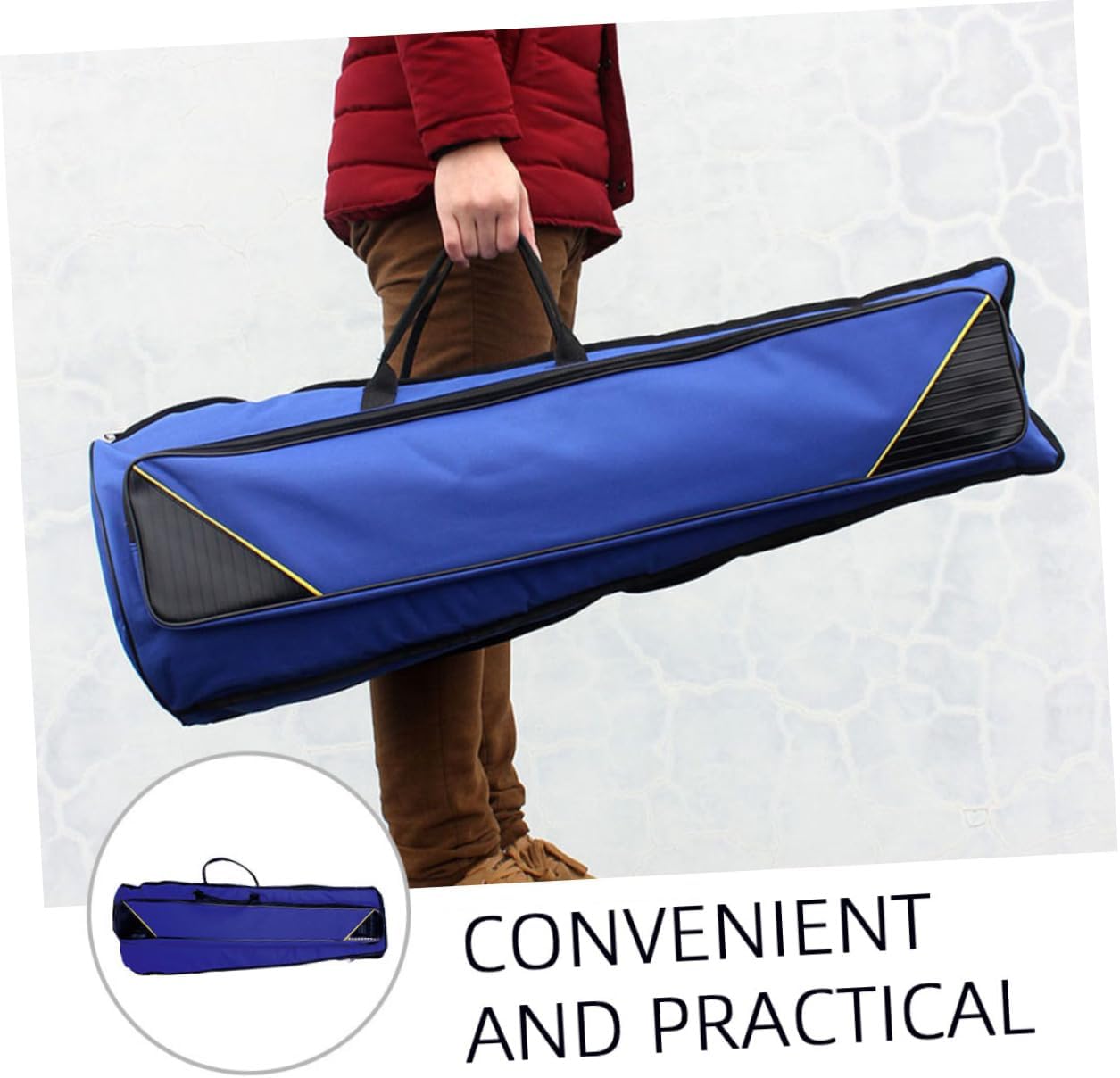 Thickened Oxford Cloth Trombone Storage Bag Blue Protective Carrying Case for Tenor and Alto Trombones Sturdy Musical Instrument Bag