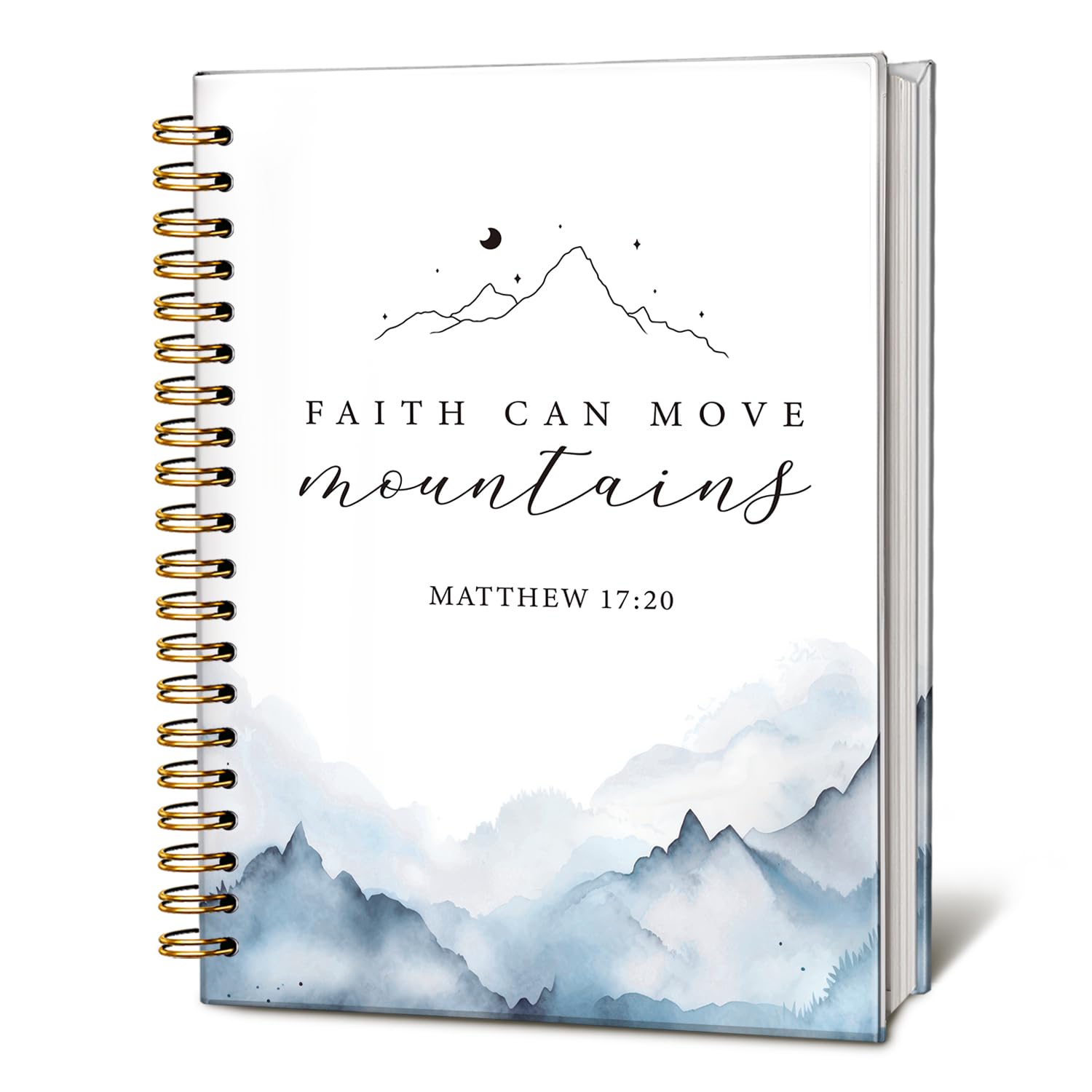 LIANGW Inspirational Christian Notebook, Faith Can Move Mountains Christian Journal, Bible Journal Notebook, Bible Journaling Notebook, Hardcover