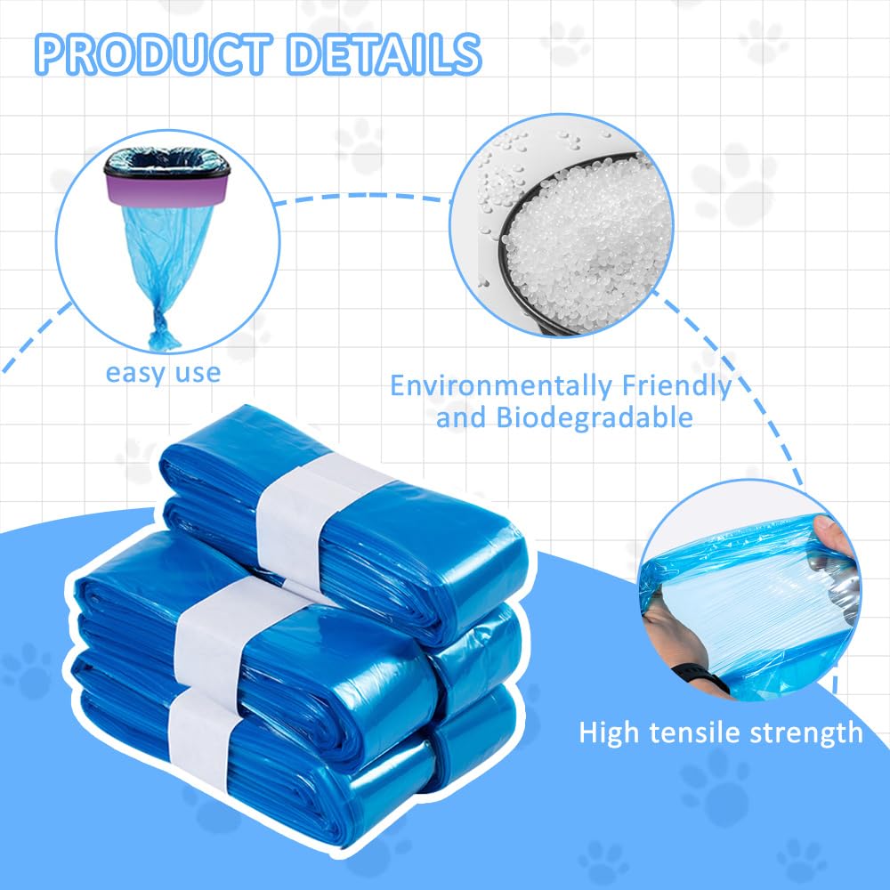 5 Piezas Bolsa de Repuesto de Arena para Gatos, 4.5m Recambios Contenedor de Pañales, Bolsas de Repuesto Litter Genie Compatibles Litter Locker para Mascotas, Cubos de Pañales