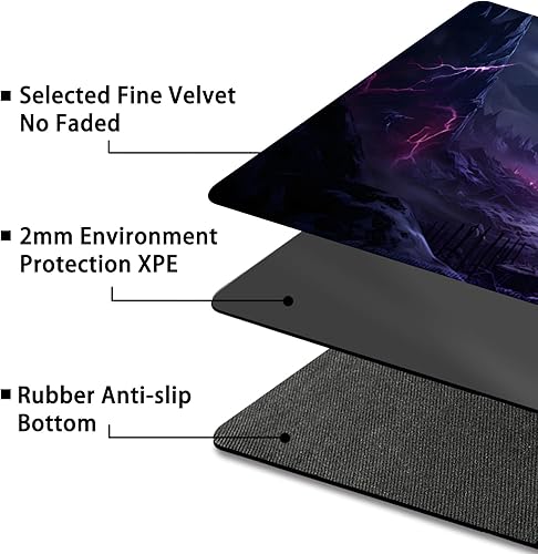 Miniatura 4 de Malqiqi Tapete de juego para MTG, con bolsas de almacenamiento gratis, tapete de juego de 24 x 14 pulgadas, TCG y tapete de juego de mesa para