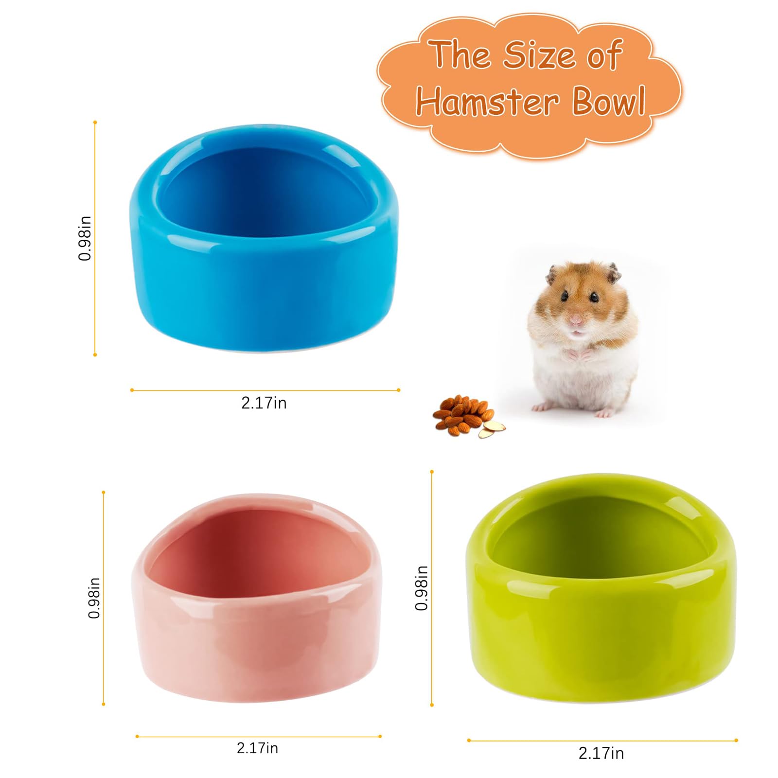 Bangminda Hamster Näpfe Set 2 Stück Keramik Futte Produktbild-Vorschau 5