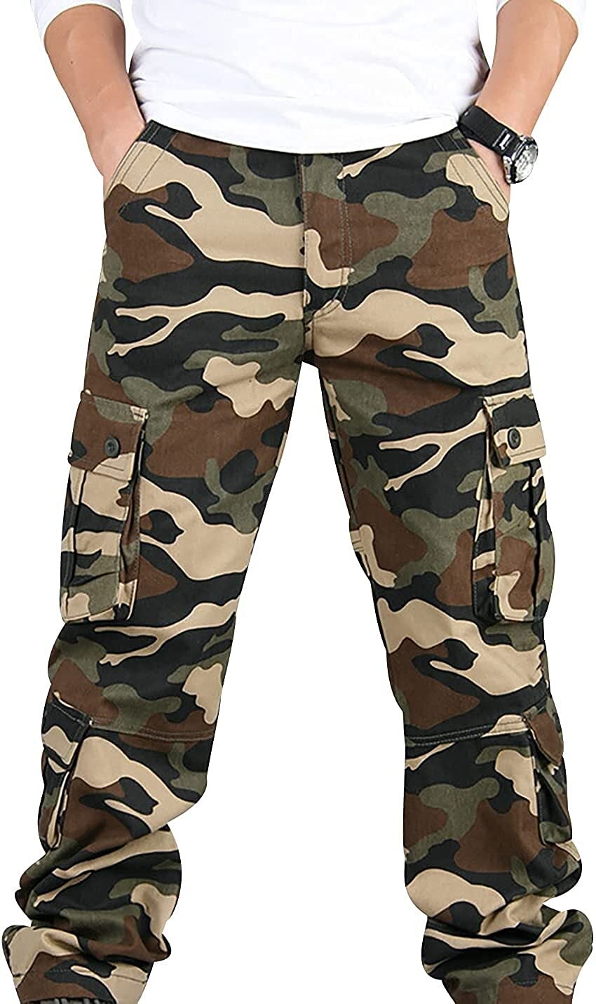 Cargobroek voor heren, effen, werkbroek, bergbeklimmerbroek met