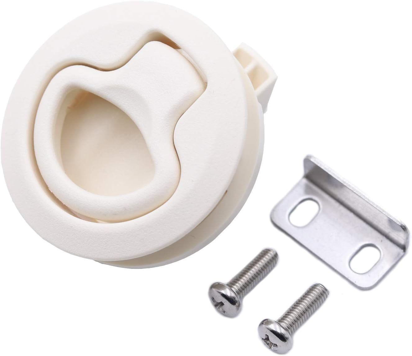 Slam Latch Hatch Round Pull Latch (AL-958 Series) for Boat Deck RV Cabinet Door Drawers Replace Southco M1 Push-to-Close 1/2" door, Non-locking AL-958-2W 1