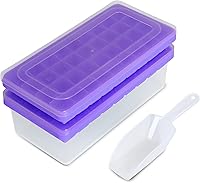 Vista 9 de CZWL&HG - Bandejas para cubitos de hielo (Juego de 2), paquete de 2 bandejas de hielo de silicona con tapa y recipiente, moldes para cubitos