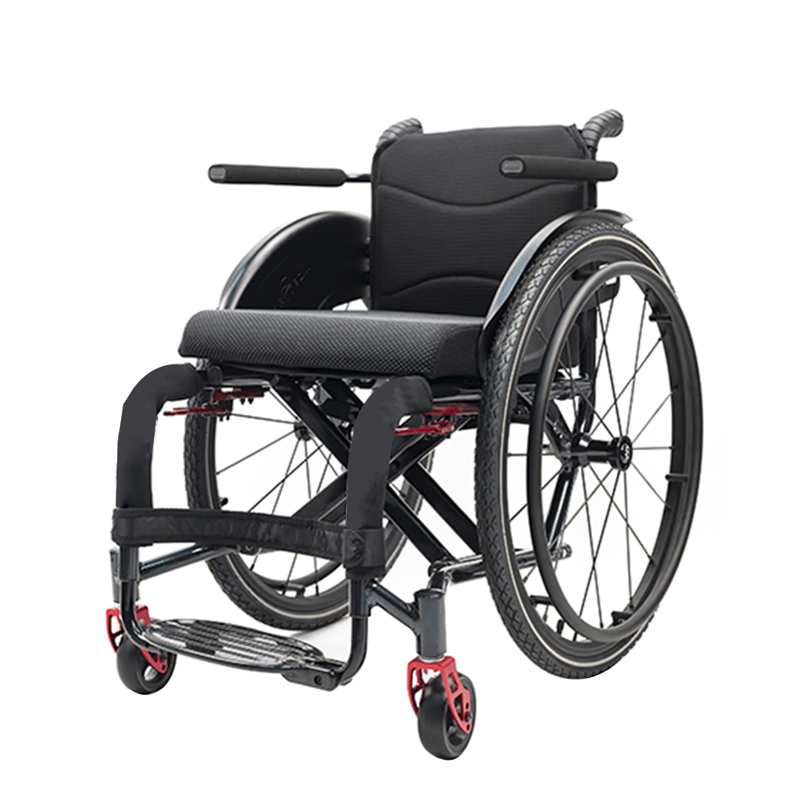Silla de ruedas de aluminio, Plegable y ligera, Autopropulsable, Silla De Ruedas Deportiva, Silla de ruedas para adultos(40cm/15.7in Seat,Soft backrest - A)