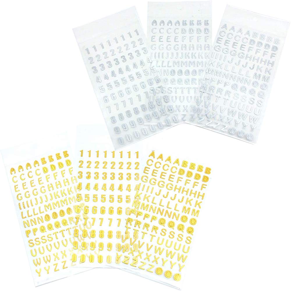 6 Fogli Adesivi Glitterati Alfanumerici – Lettere Colorate Per Scrapbooking E Decorazioni Fai Da Te