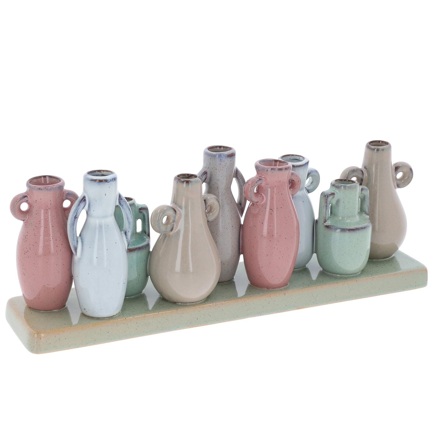 Shudehill Giftware Petite Pottery Pastel Tones Mini 9 Stem Vase