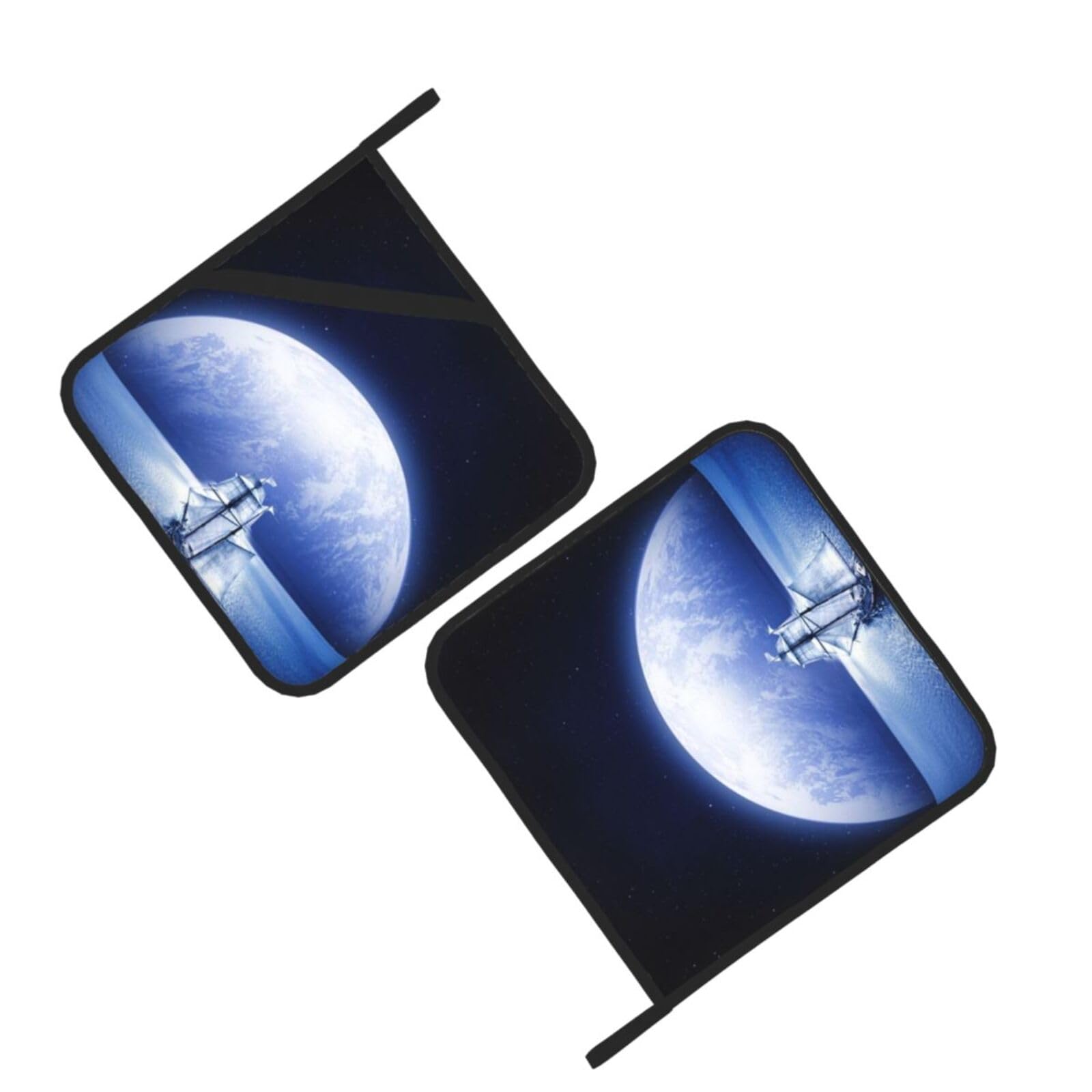 Nautical White Ship Printed Oven Pot Holders Set of 2 Pcs Heat Resistant Kitchen Microwave Potholders for Cooking Baking Grilling