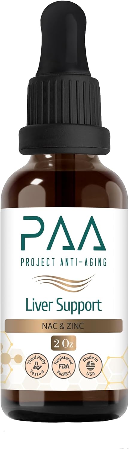 Liver Support Supplement with NAC, Zinc, Milk Thistle Complex, 2 Oz Liquid Tincture, Natural Detox Formula