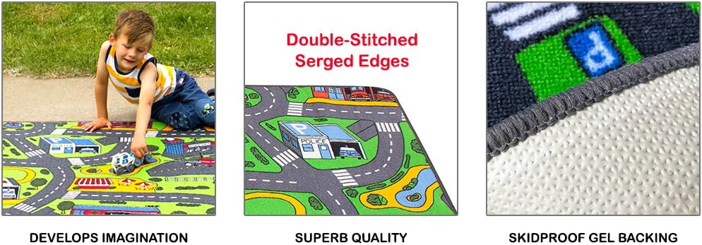 Children's Factory Learning Carpets City Life Play Carpet, 79"x36" Rect. Kids Playroom Road Rug, Classroom Furniture, Toddler Playmat Rug for Daycare or Homeschool, Multi Color (LC206): Nursery Rugs: Tools & Home Improvement